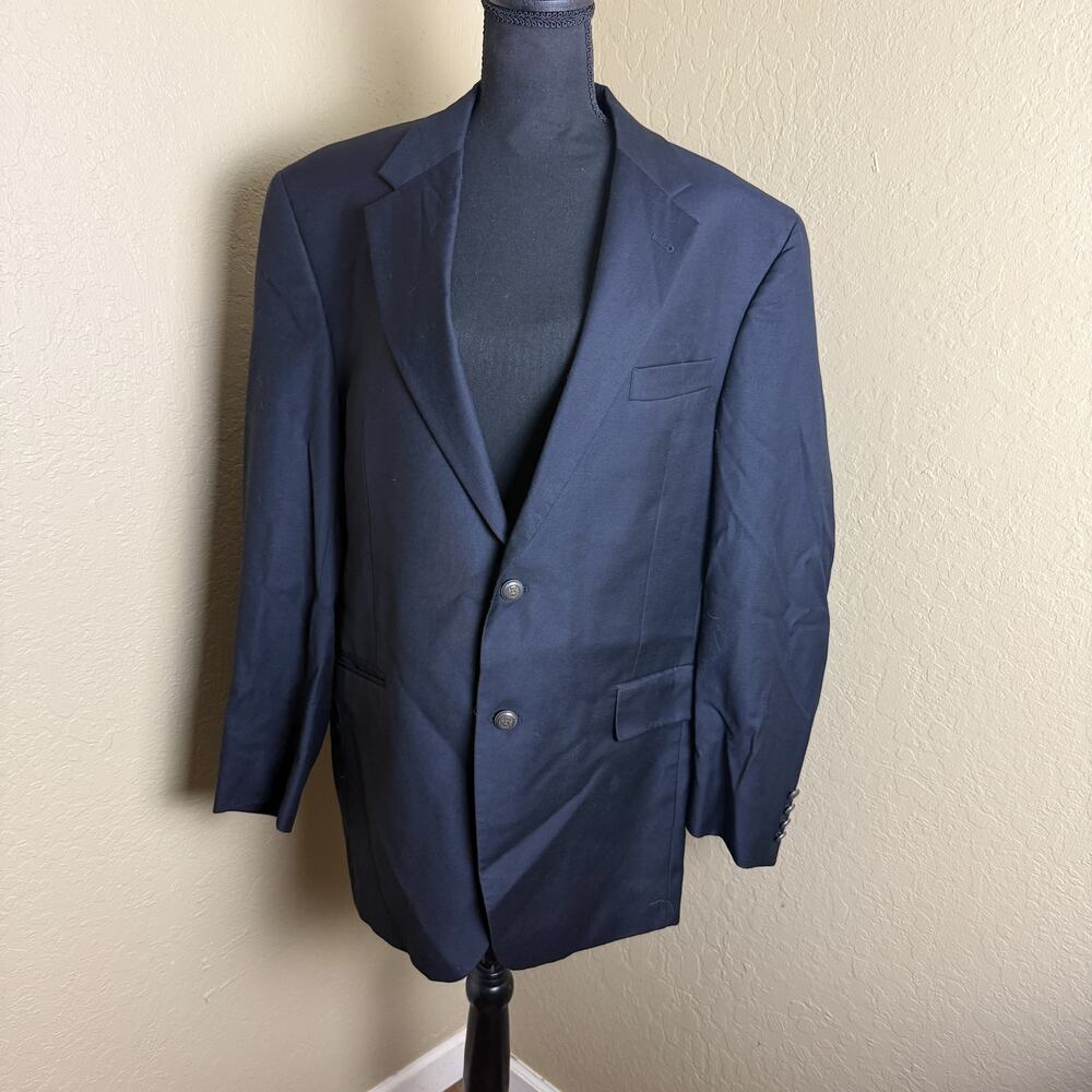 Jos A Bank Signature Collection Mens 42R Navy 100% Wool Blazer Made in USA